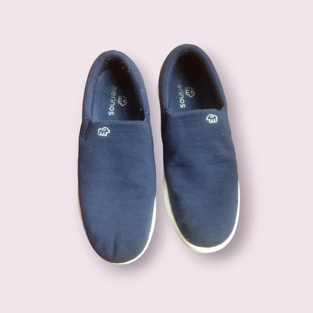 Merinos Men's Slip-Ons Navy/White Size 9 - Picture 2 of 16
